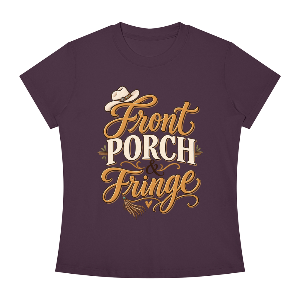 Front Porch Fringe Women's Slim Fit Crewneck T-Shirt