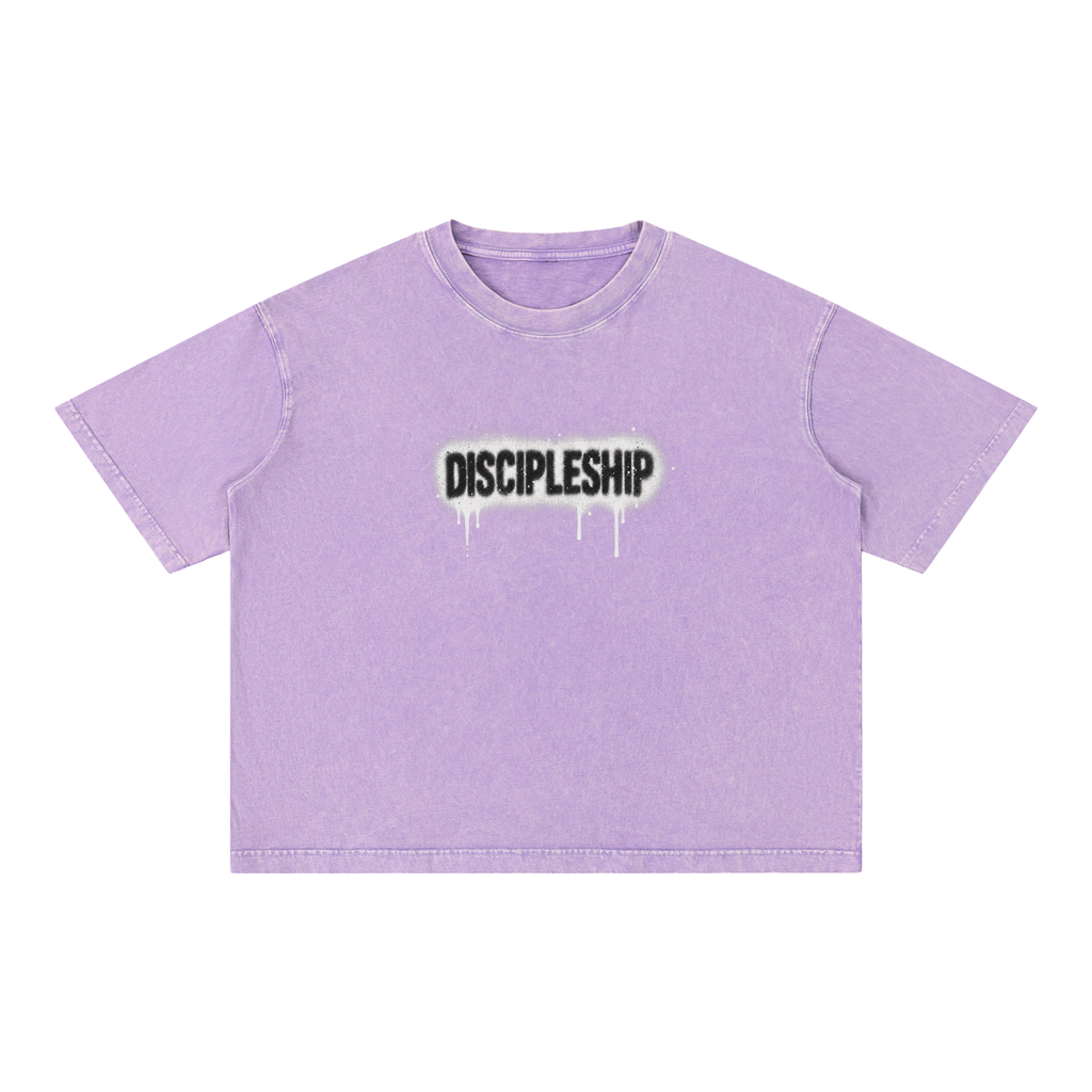 Discipleship Drip Mineral Wash Boxy Cotton T-Shirt