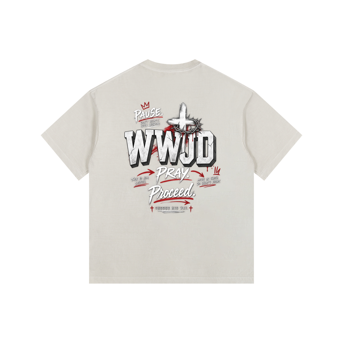 WWJD Vintage Washed Oversized Cotton T-Shirt