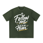 Follow me Heavyweight Vintage Washed Frayed T-Shirt