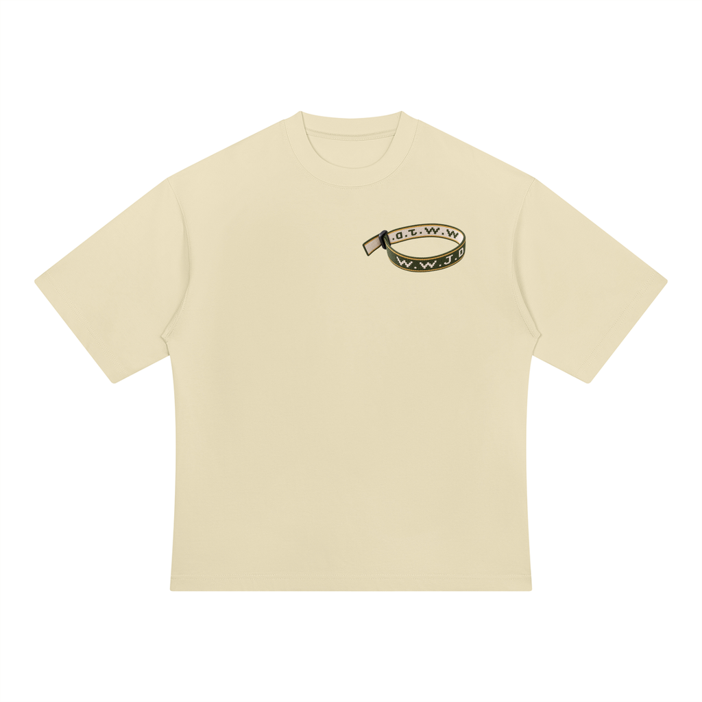 WWJD Green & Gold Mens Heavyweight Oversized T-Shirt