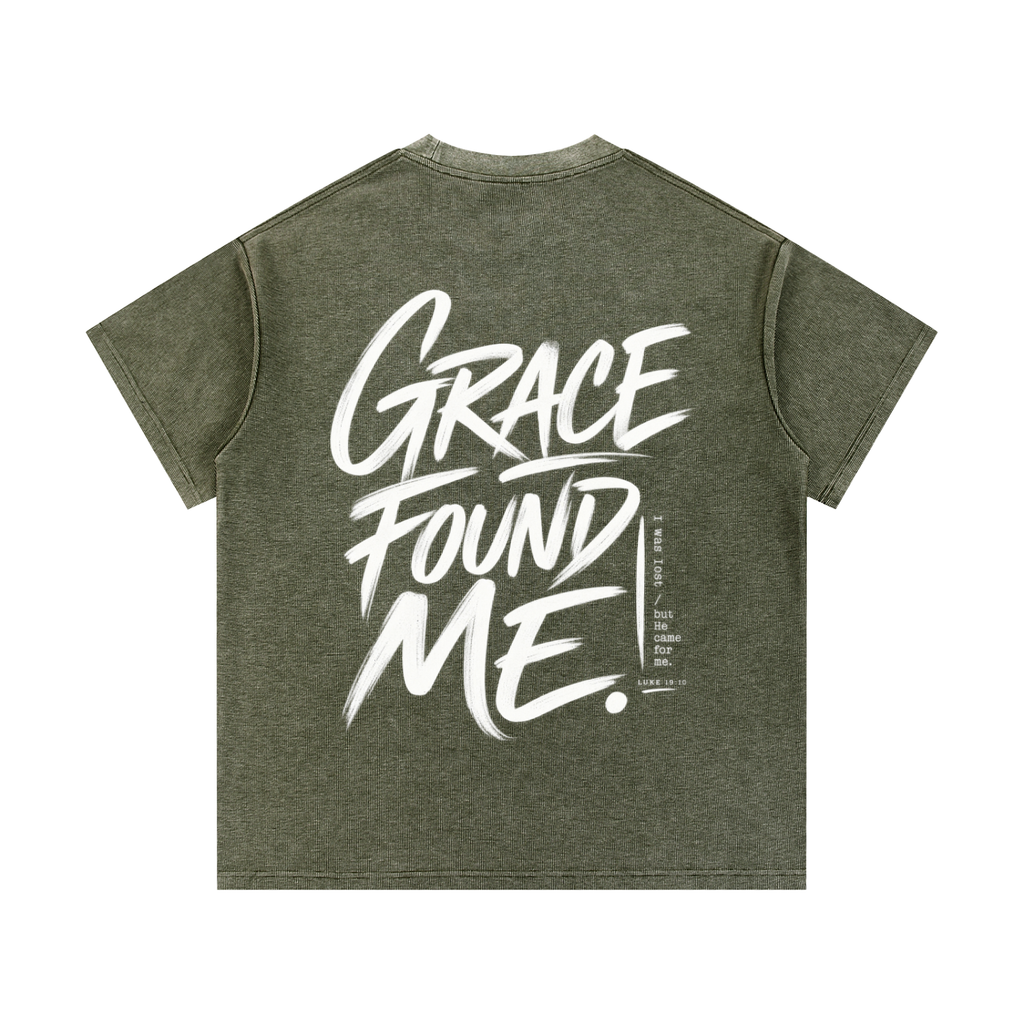 Grace Found Me Mineral Wash Waffle Knit T-Shirt