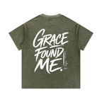 Grace Found Me Mineral Wash Waffle Knit T-Shirt