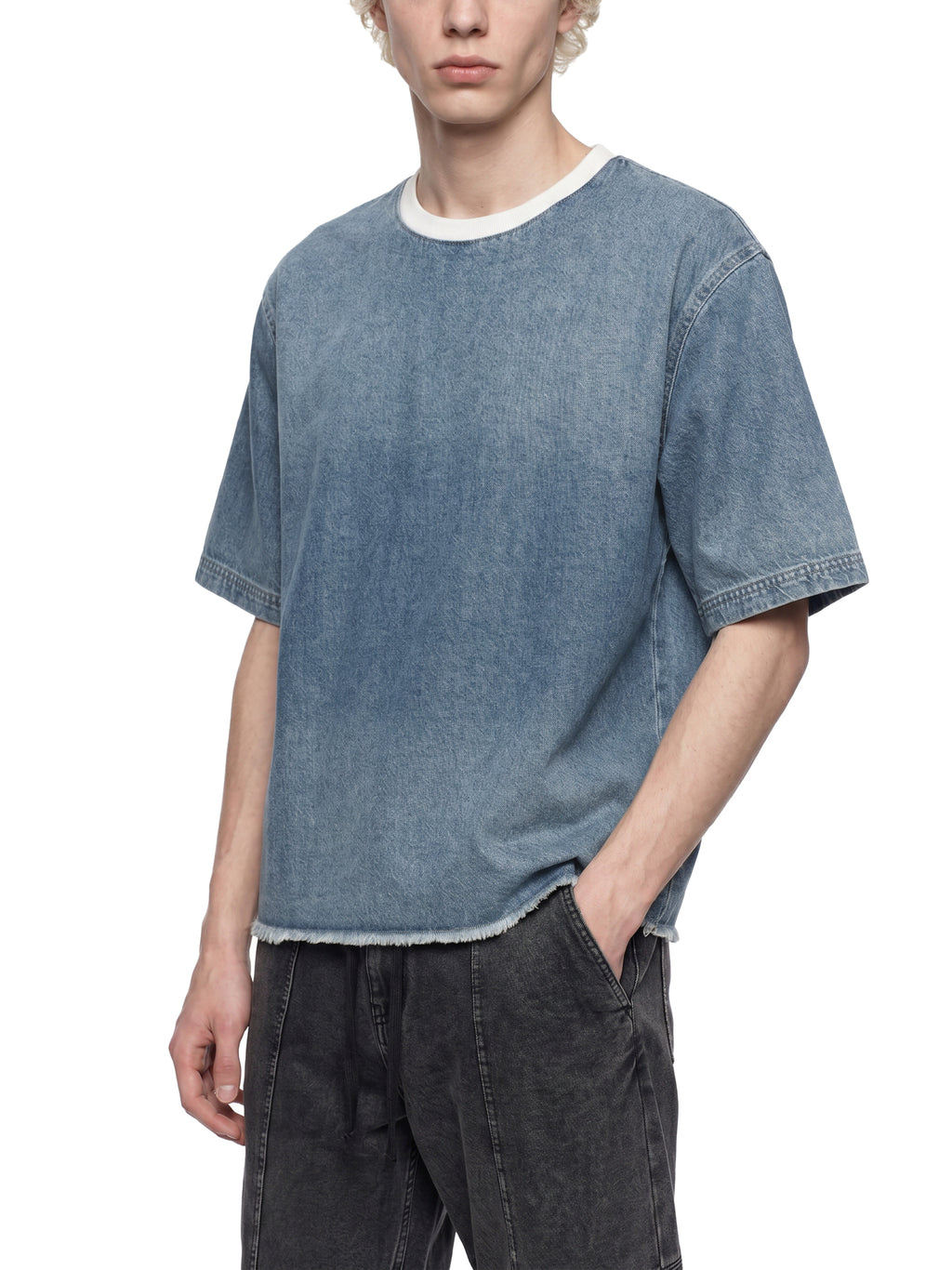 Child of God Vintage Wash Boxy Raw Hem Denim T-Shirt